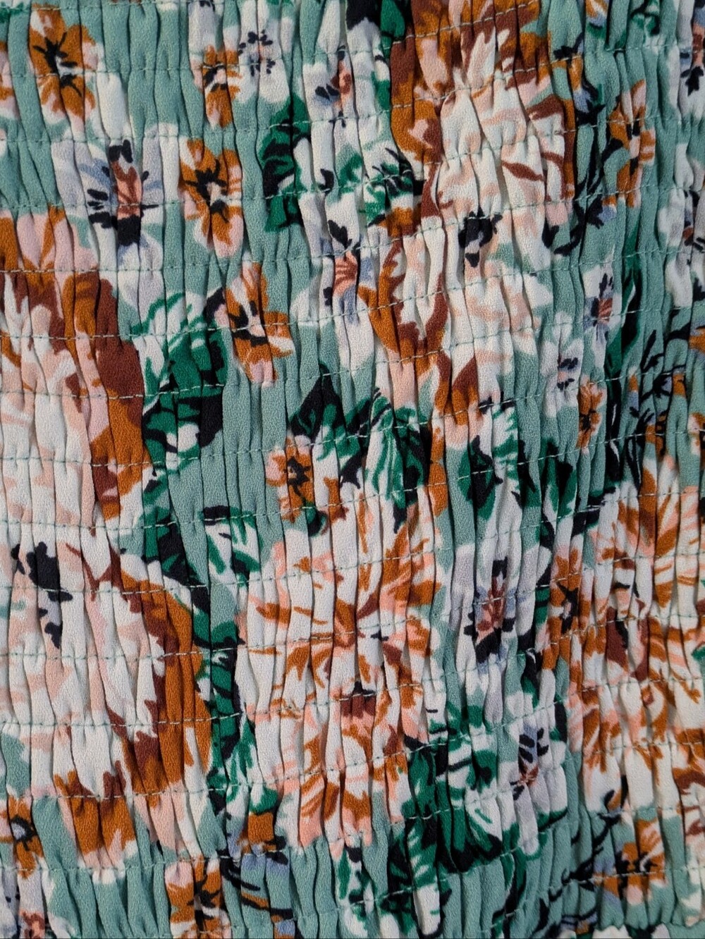 LC Lauren Conrad Mint Floral Smocked Midi Dress - Picture 3 of 6